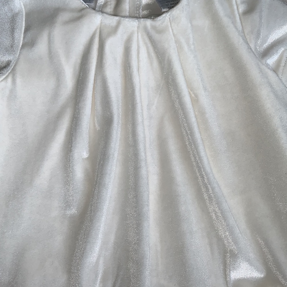 Koala Kids Ivory Velveteen Baby Girl Dress 6M Satin Trim EUC - Picture 8 of 13